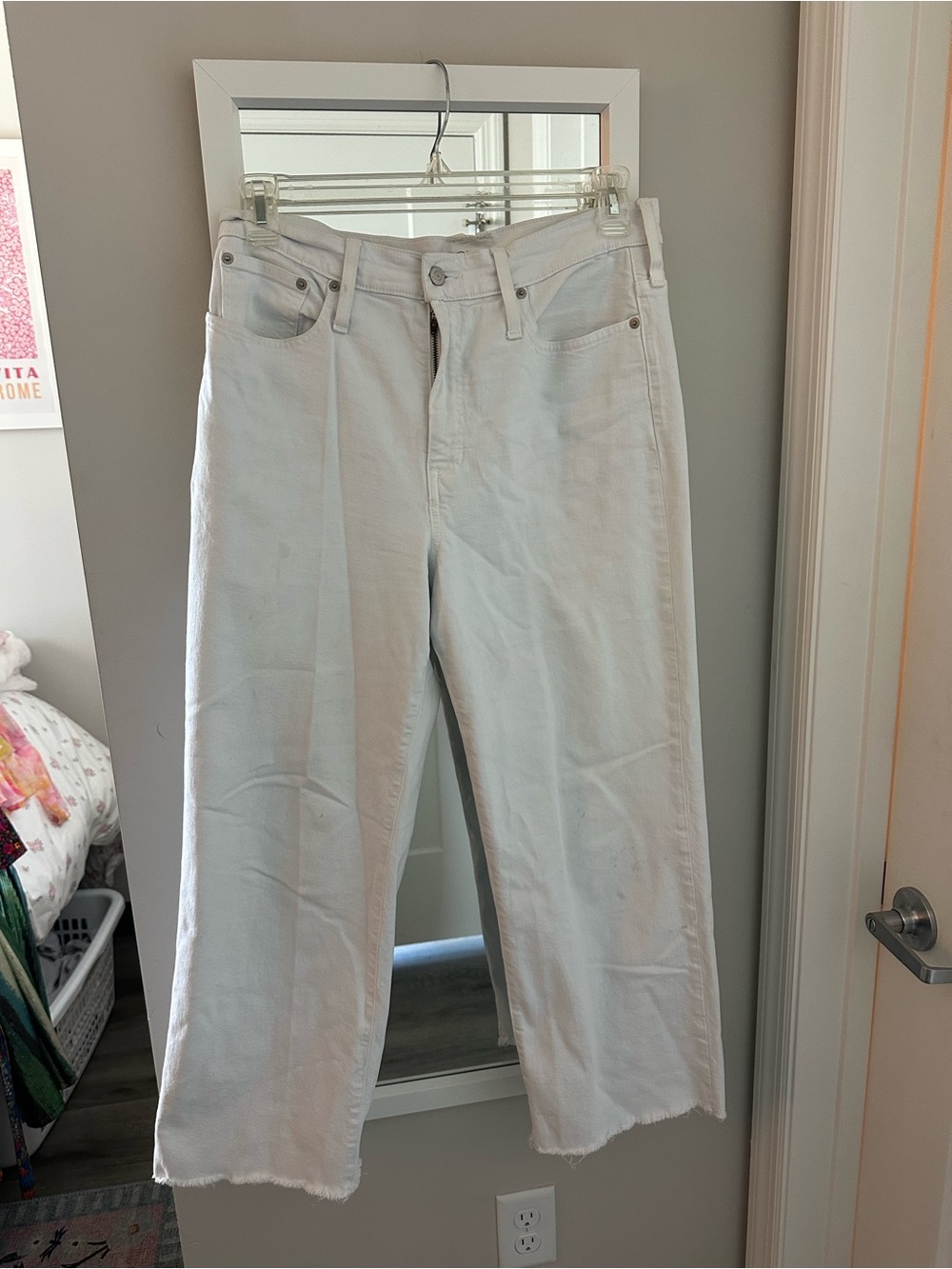 J Crew Women’s White Straight-Leg Jeans
